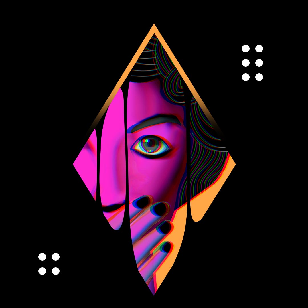 Woman Face looking at the front