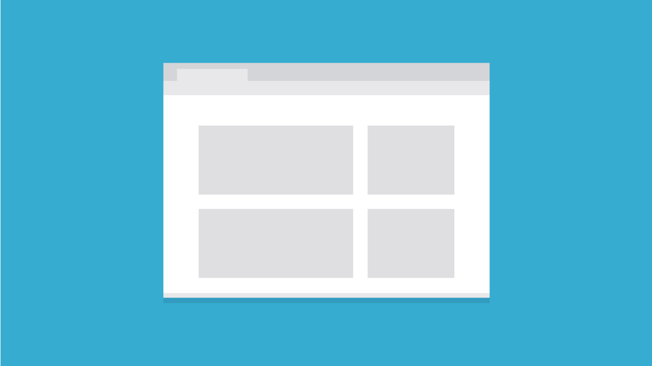 Simple layout of a web page with blue background