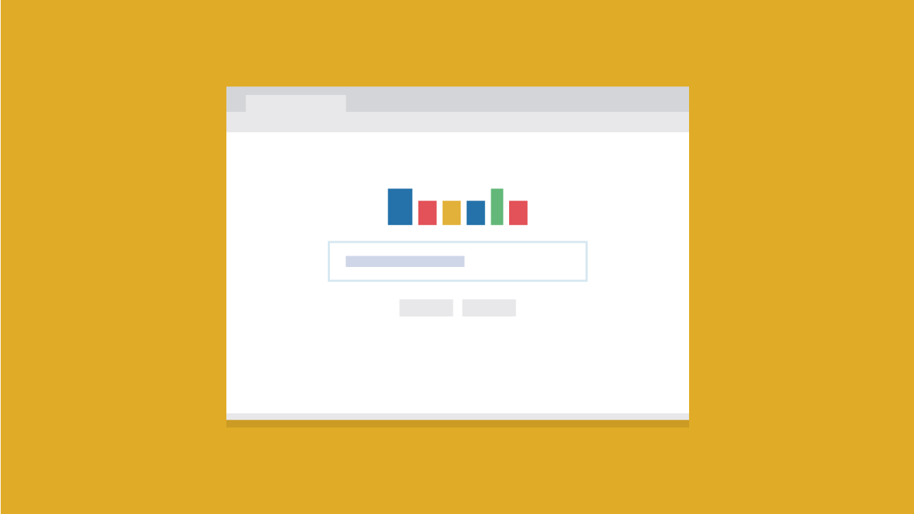 Search engine web page layout with yellow background