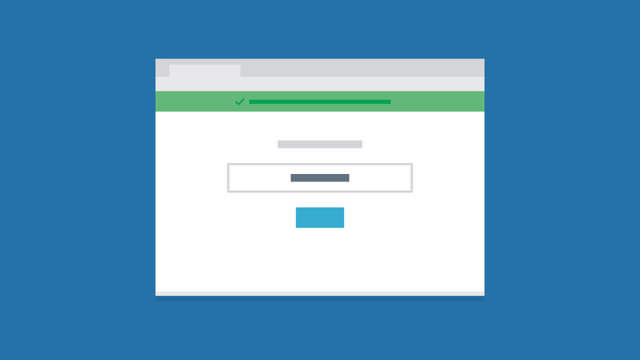 Green bar with blue button web page layout with blue background